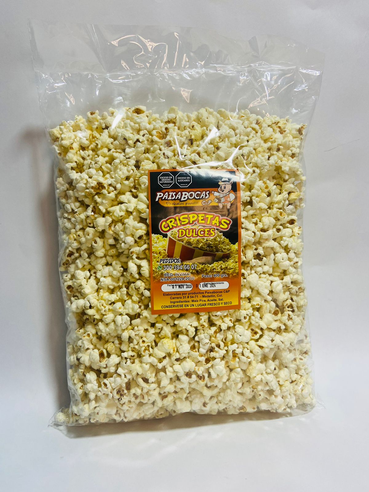 Crispetas dulce - 400 g - PAISABOCAS