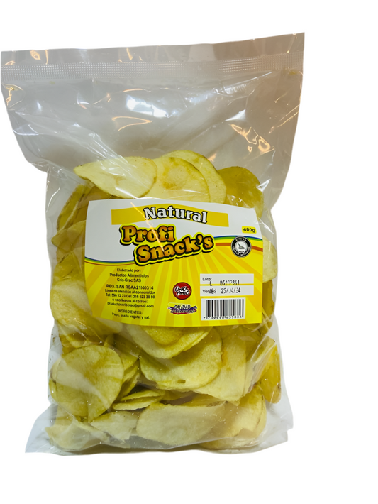 Papas chips natural - 400 g - PROFI SNACKS