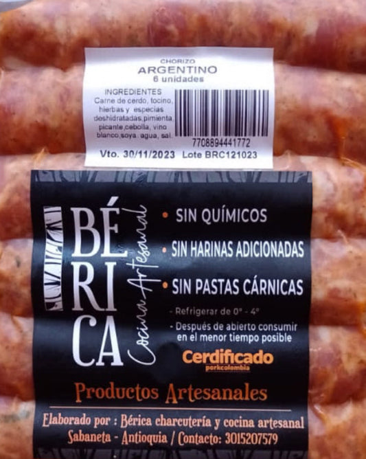 Chorizo argentino artesanal BÉRICA - 6 unds.