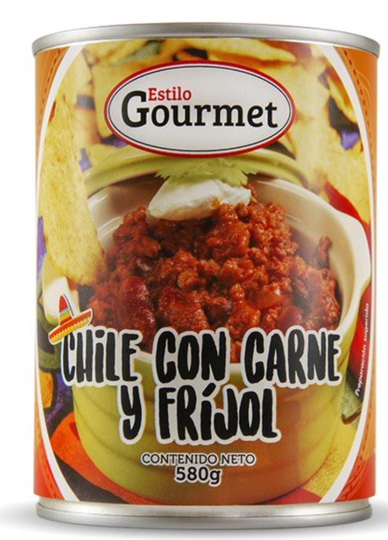 Chile con carne y frijol Estilo Gourmet - 580 g.